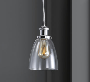 Cleo 5.5" Adjustable Metal/Glass LED Pendant - JONATHAN Y